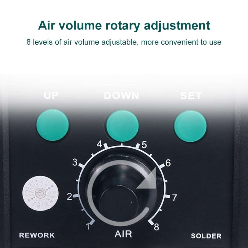 YIHUA 8786D 2 in 1 AC 220V LED Display Adjustable Temperature Hot Air Gun + Solder Station & Solderi