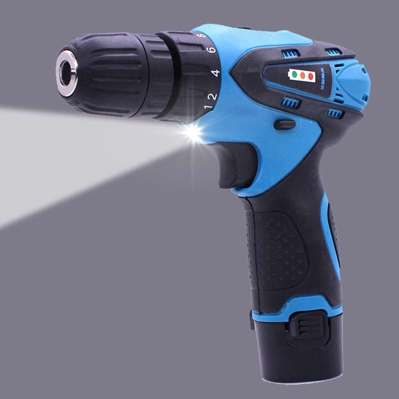 VOTO 12V Stepless Speed Regulation Rechargeable Hand Drill Set Electric Drill Power Tools with LED L