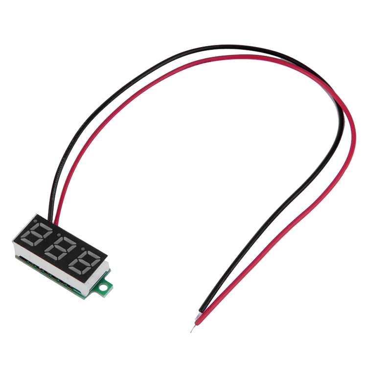 10 PCS 0.36 inch 2 Wires Digital Voltage Meter, Color Light Display, Measure Voltage: DC 2.5-30V (Re