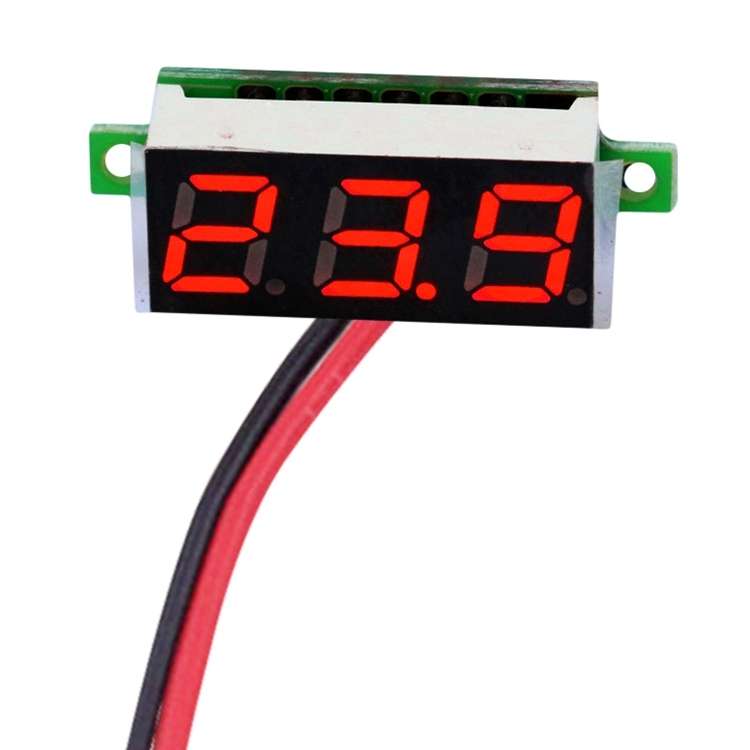 10 PCS 0.36 inch 2 Wires Digital Voltage Meter, Color Light Display, Measure Voltage: DC 2.5-30V (Re