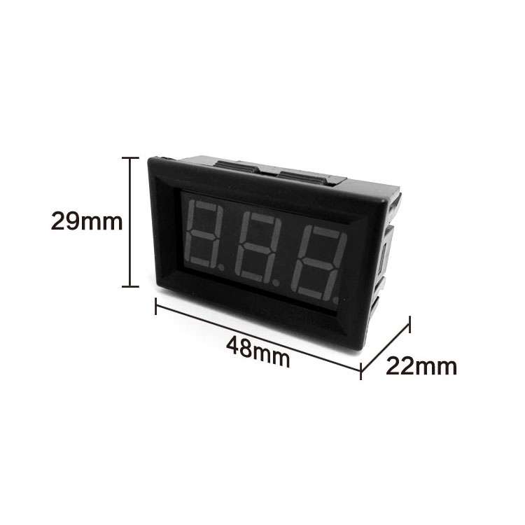 10 PCS 0.56 inch 2 Welding Wires Digital Voltage Meter with Shell, Color Light Display, Measure Volt