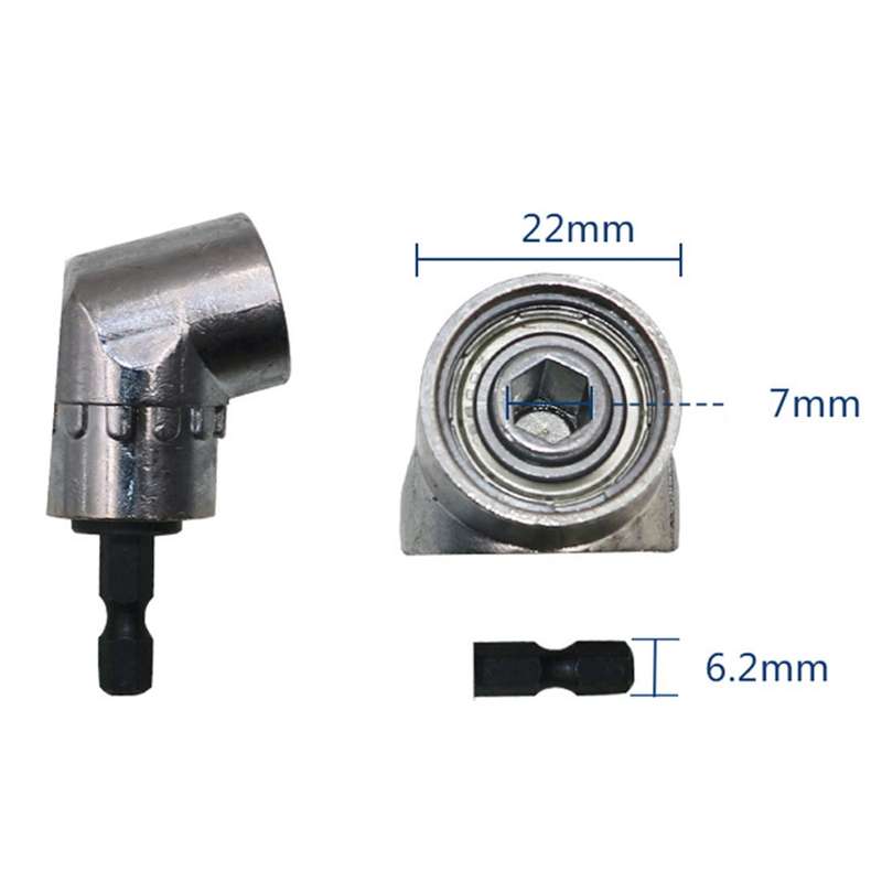 105 Degree Right Angle Drill Driver Bit Extension Power Drill Tool 7mm Hex Magnetic Power Screwdrive