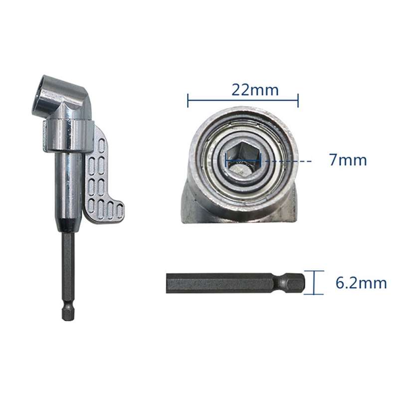 105 Degree Right Angle Drill Driver Bit Extension Power Drill Tool 7mm Hex Magnetic Power Screwdrive