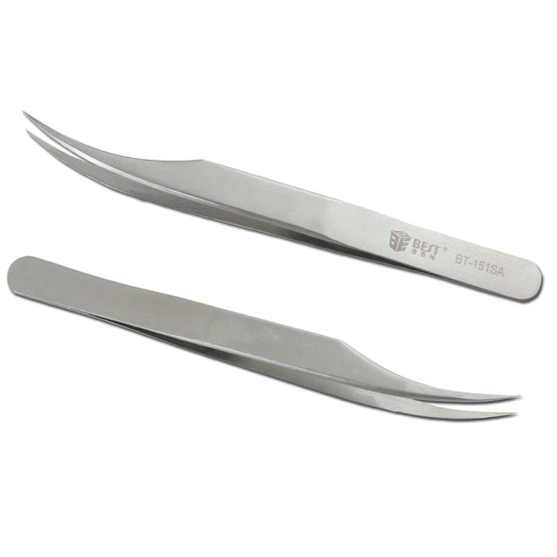 BEST BST-17 Precision Anti-static ESD Stainless Steel Tweezers