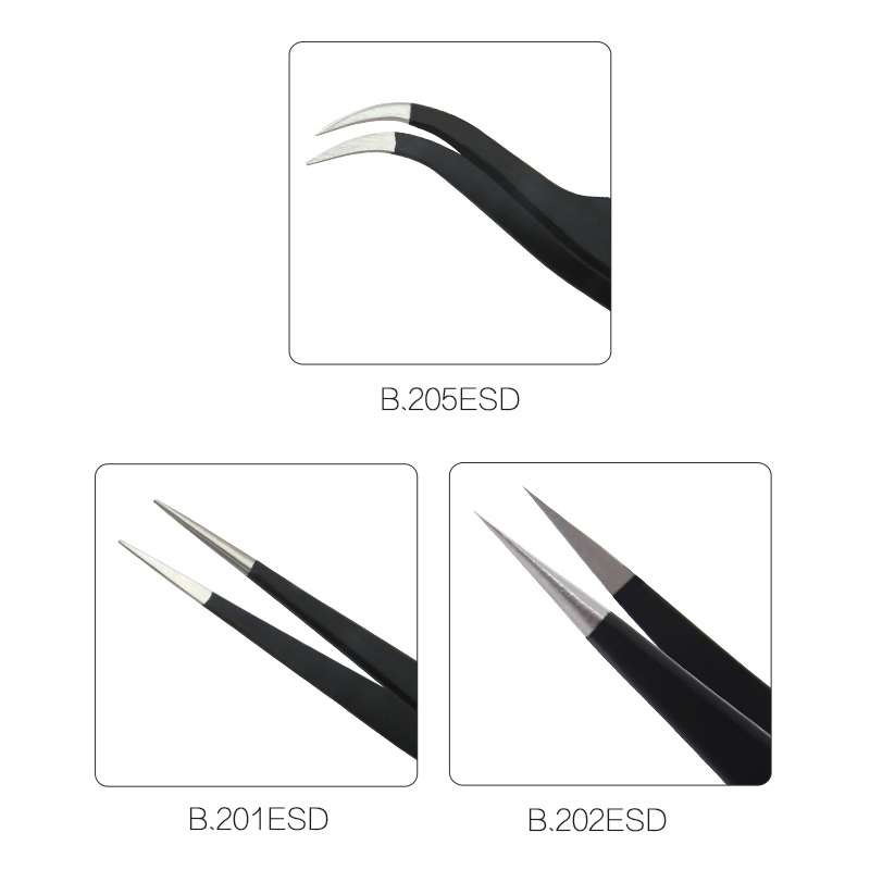 BEST BST-151SA Brushed stainless steel tweezers