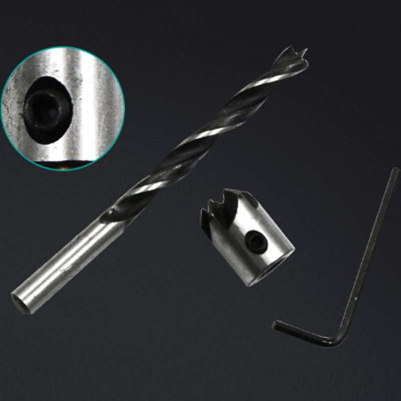 4 in 1 Woodworking Countersink Chamfer Three-Pointed High-Speed Steel Drill Bits Set, 3-6mm