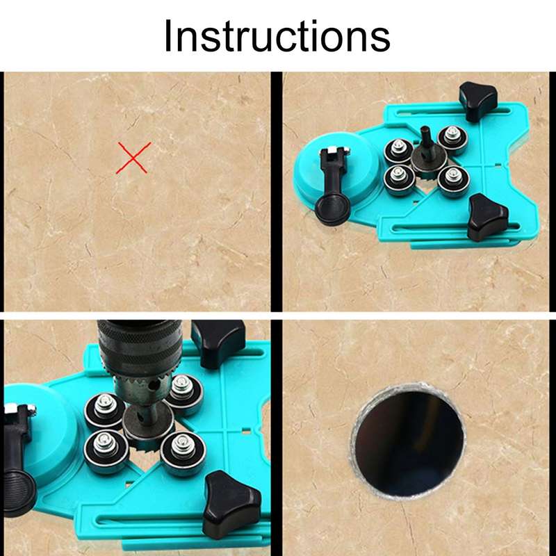 Tile Glass Marble Hole Fixer Tile Perforated Locator Tile Glass Marble Perforated Fixer Drill Locato
