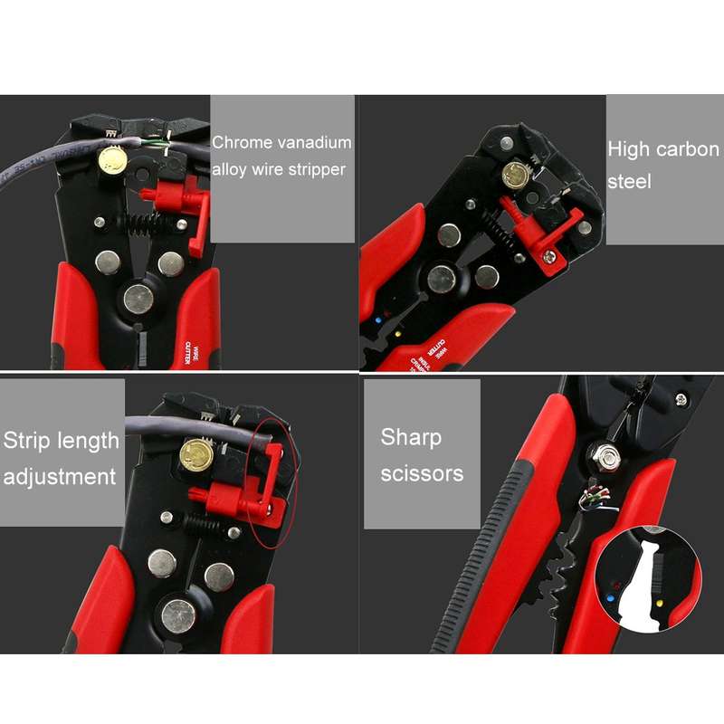 5 in 1 Multifunctional Cable Wire Stripper Cutter Crimper Self-Adjusting Terminal Crimping Stripping
