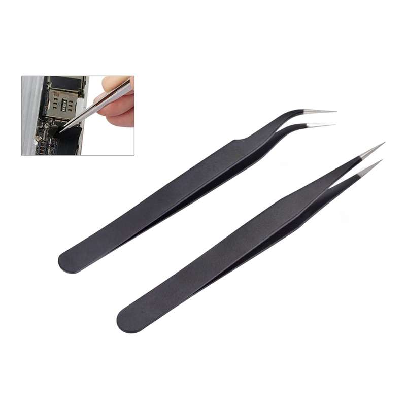 JIAFA JF-8118 9 in 1 Anti-static Precision Tweezers Set with Bag(Black)