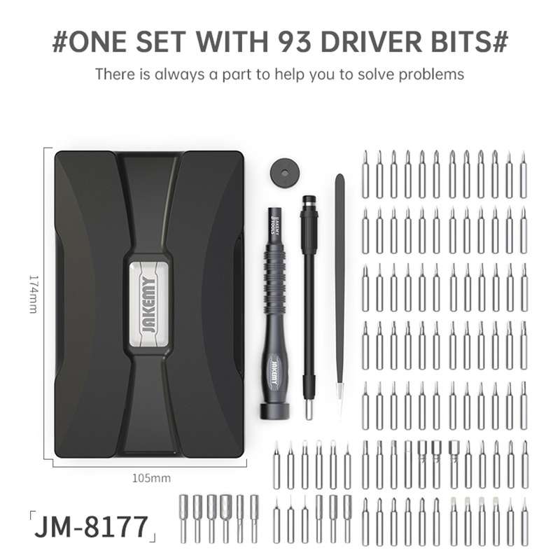 JAKEMY JM-8177 106 in 1 Screwdriver Bit Head Extension Rod Multi-functional Combination Repair Tool