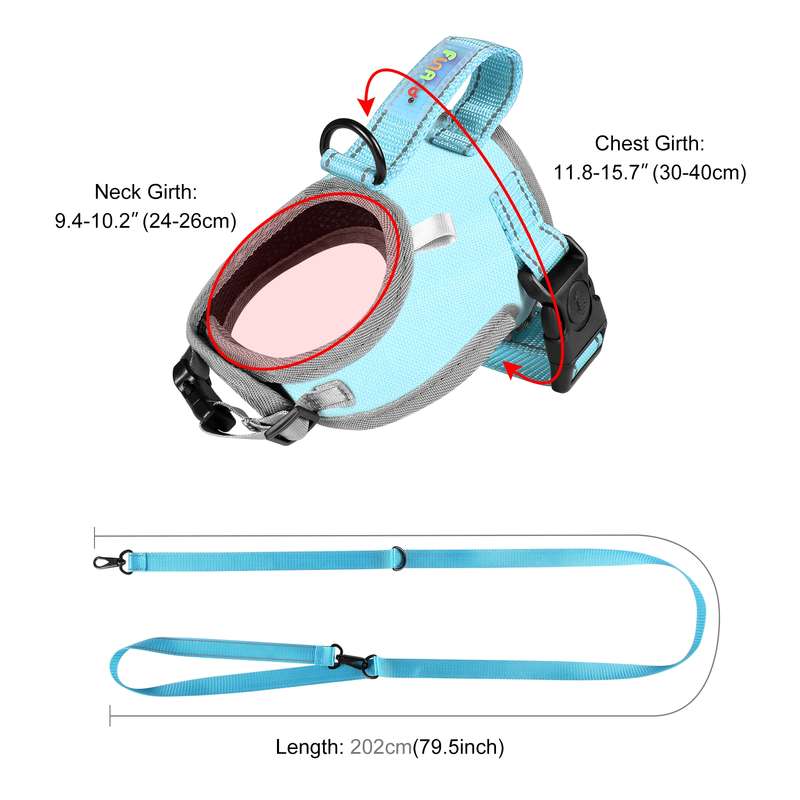 FunAdd Traction Rope Reflective Breathable Nylon Pet Vest Dog Harness, Size: S (Grey)