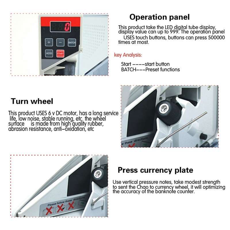 V40 Handheld Mini Portable Small Money Counting Machine, Specification: US Plug