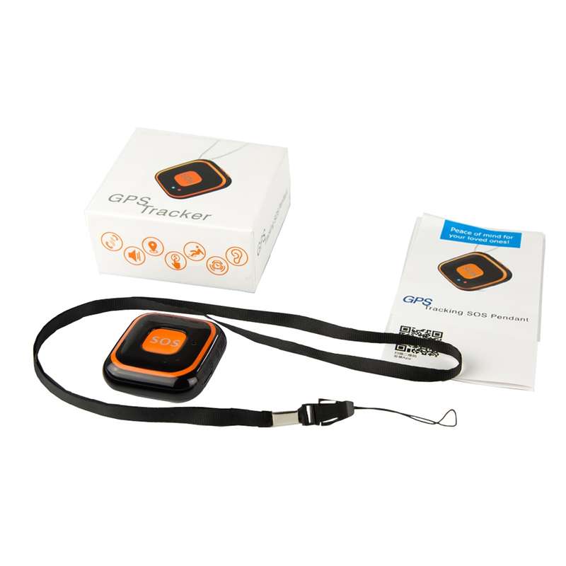 V28 Necklace Style GSM Mini LBS WiFi AGPS Tracker SOS Communicator(Black)