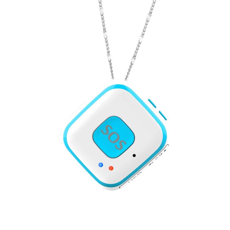 V28 Necklace Style GSM Mini LBS WiFi AGPS Tracker SOS Communicator(Black)