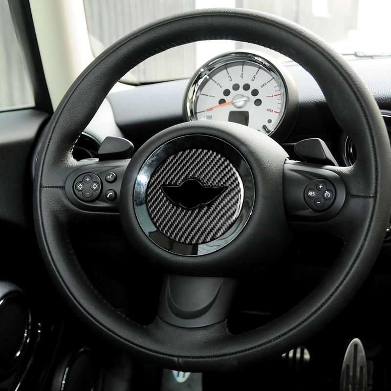 Car Steering Wheel F Chassis Logo Carbon Fiber Decorative Sticker for BMW Mini Cooper F55 / F56 / F6