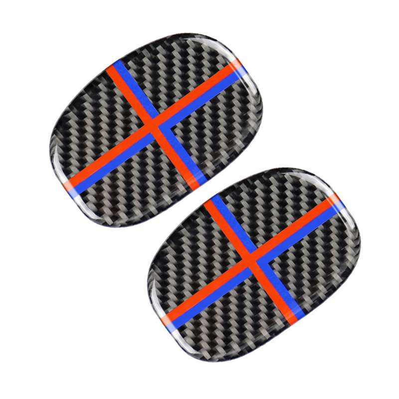 Red Blue Color Car Seat Back Handle Carbon Fiber Decorative Sticker for BMW Mini Cooper F55 / F56