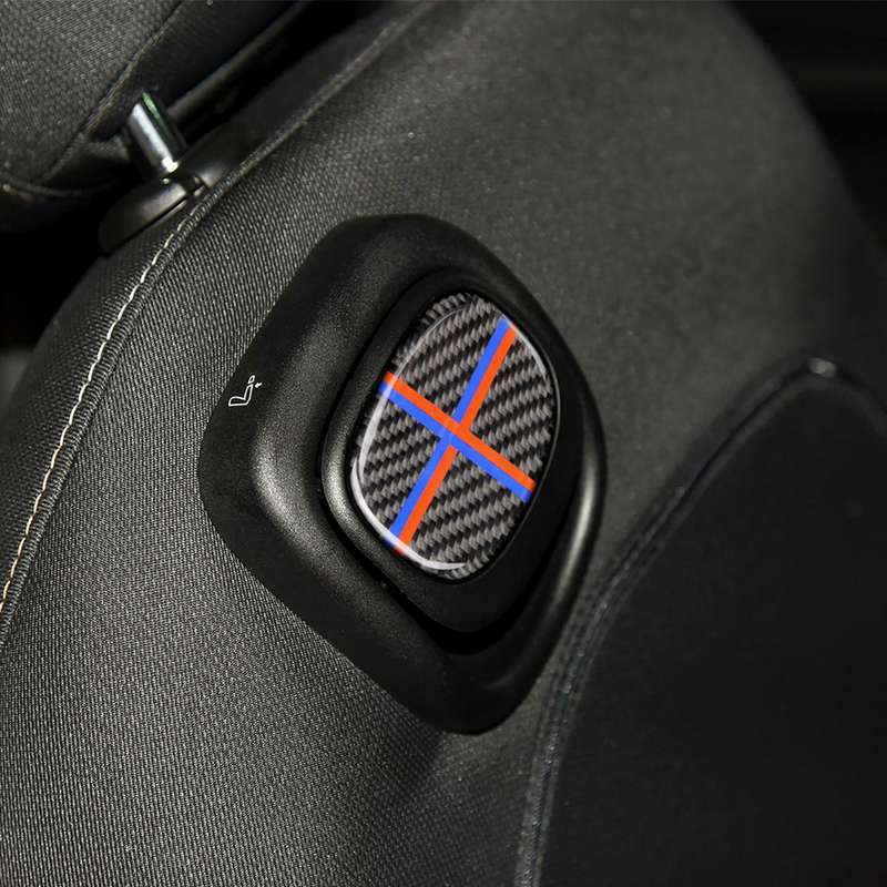 Red Blue Color Car Seat Back Handle Carbon Fiber Decorative Sticker for BMW Mini Cooper F55 / F56