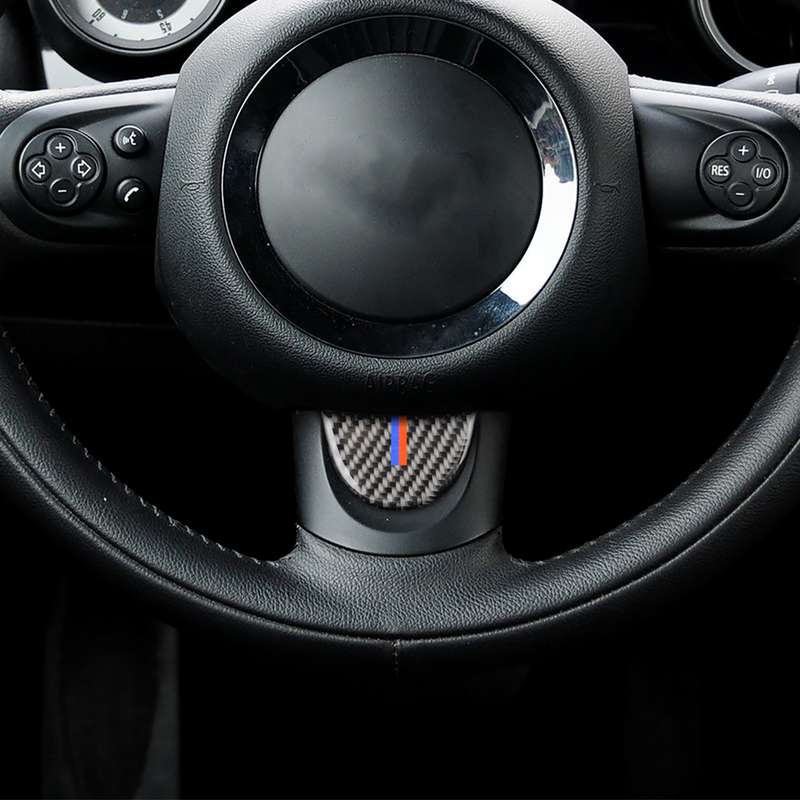 Red Blue Color Car Steering Wheel Carbon Fiber Decorative Sticker for BMW Mini R53 / R55 / R57 / R58