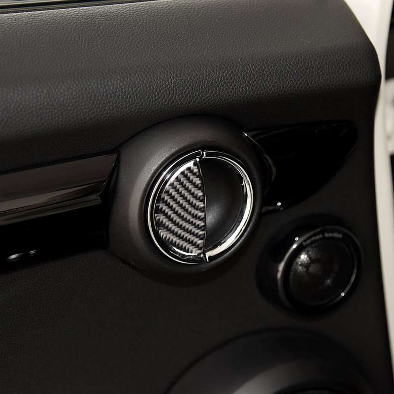 2 PCS R / F Universal Car Door Handle Carbon Fiber Decorative Sticker for BMW Mini R55 / R56 / R60 /