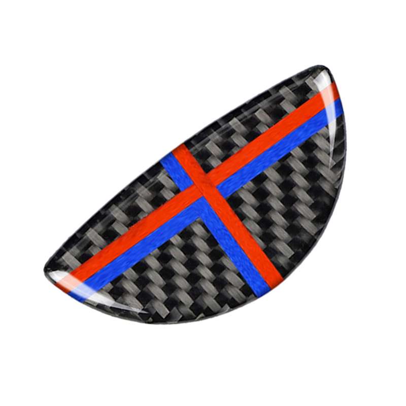 2 PCS Red Blue Color R / F Universal Car Door Handle Carbon Fiber Decorative Sticker for BMW Mini R5