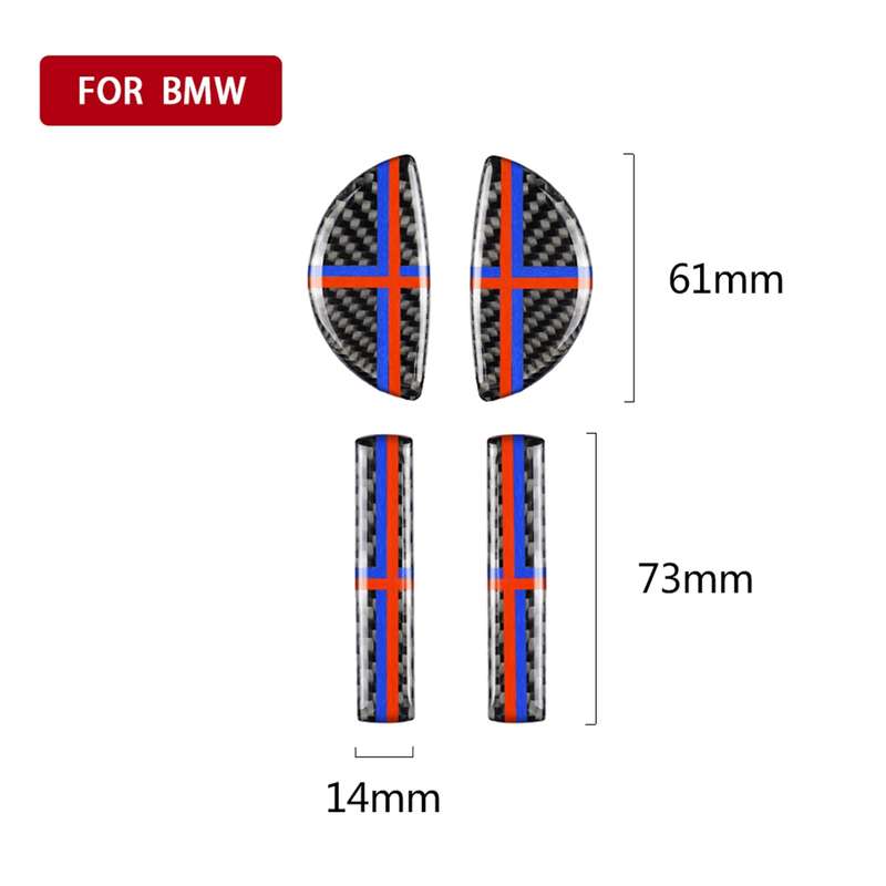 4 PCS Red Blue Color Car F Chassis Door Handle Carbon Fiber Decorative Sticker for BMW Mini Cooper C