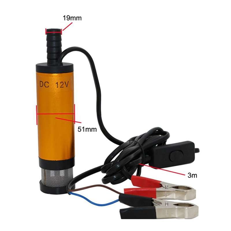 12V Car Electric DC Fuel Pump Submersible Pump, 51mm External Filter Version