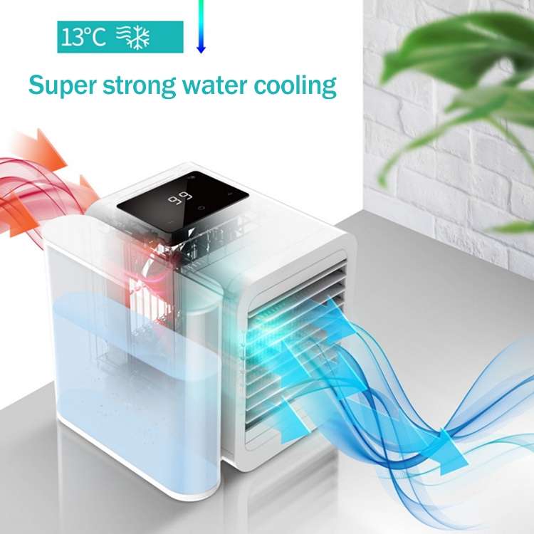 3 in 1 Refrigeration + Humidification + Purification Air Cooler Desktop Cooling Fan with Colorful Li