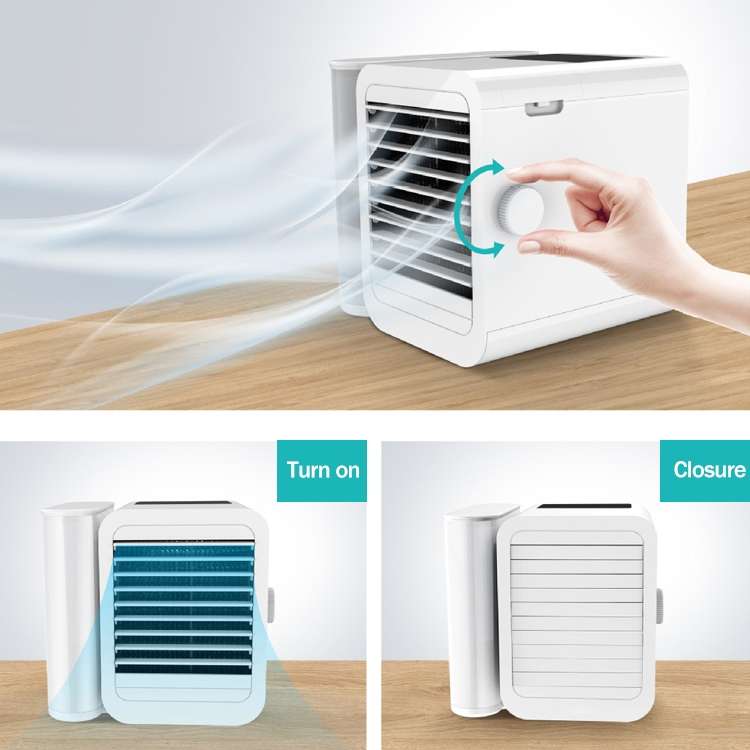 3 in 1 Refrigeration + Humidification + Purification Air Cooler Desktop Cooling Fan with Colorful Li
