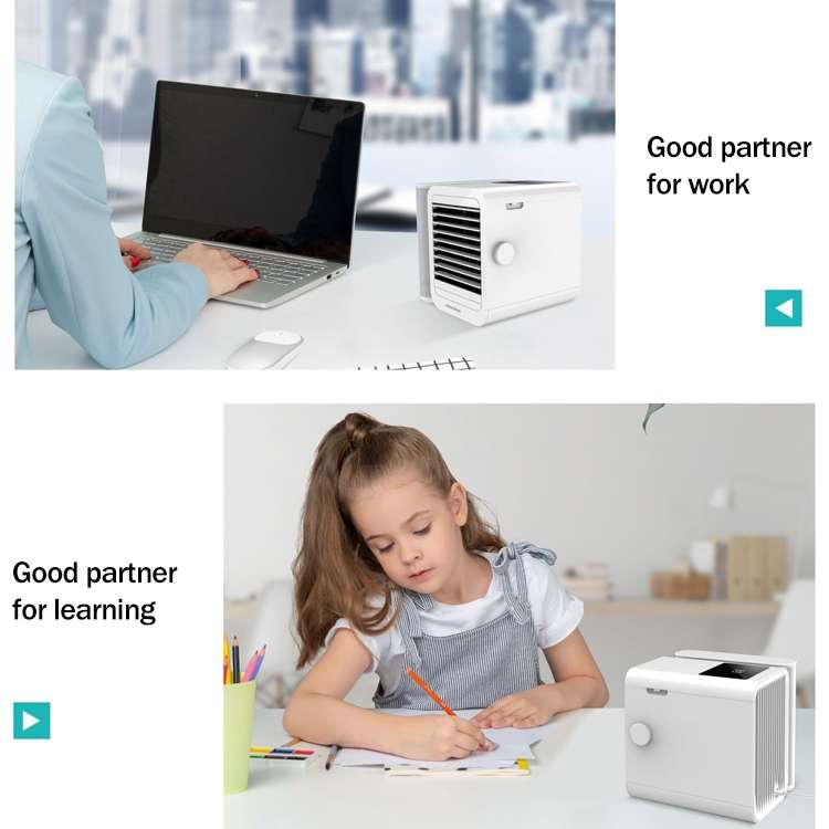 3 in 1 Refrigeration + Humidification + Purification Air Cooler Desktop Cooling Fan with Colorful Li