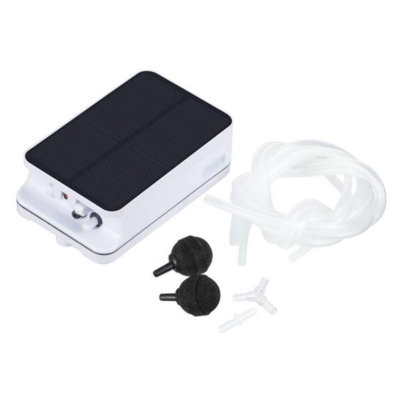 5V Foldable Aquarium Fish Tank Solar Power Air Pump Oxygenator, US Plug