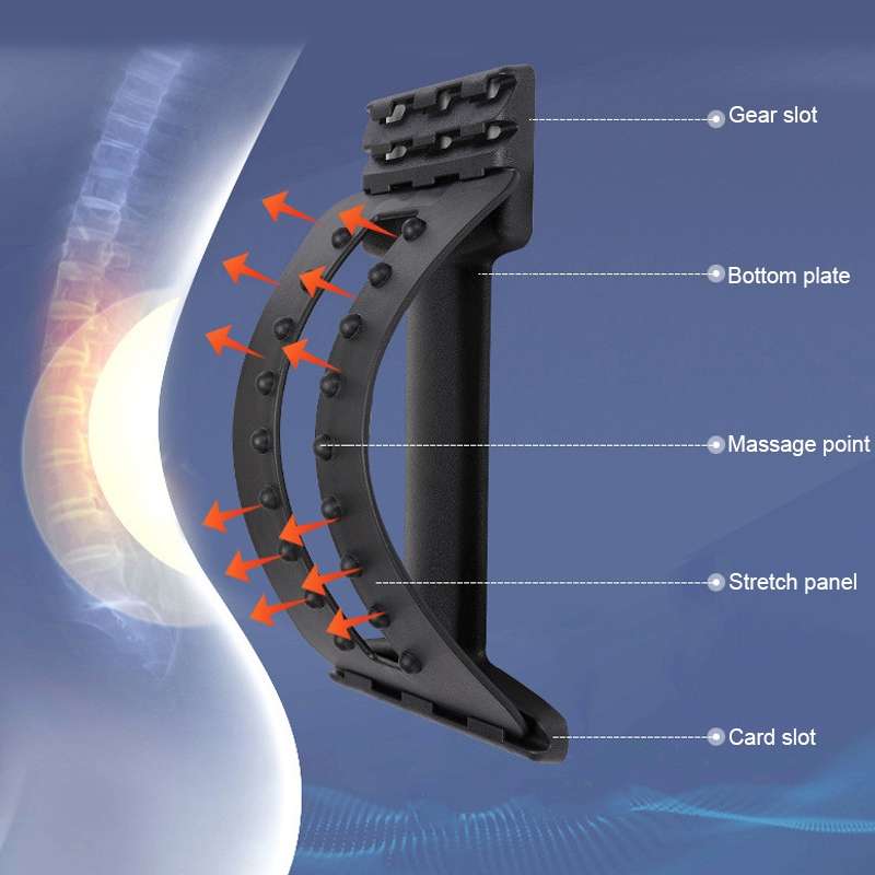 Lumbar Traction Stretching Device Posture Corrector Waist Support Spine Pain Relief Back Massage Str