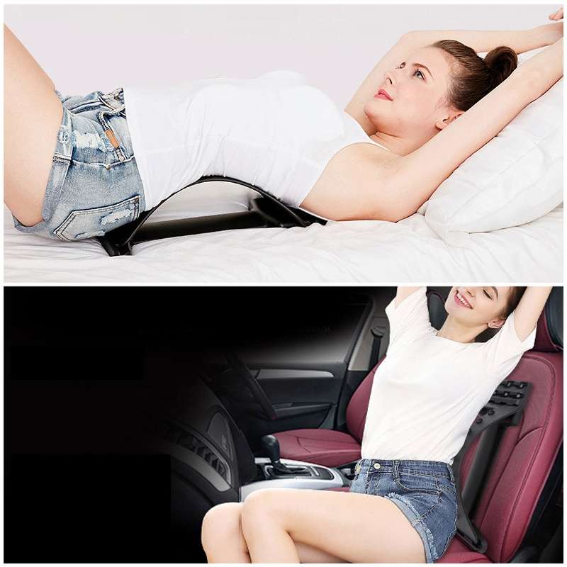 Lumbar Traction Stretching Device Posture Corrector Waist Support Spine Pain Relief Back Massage Str
