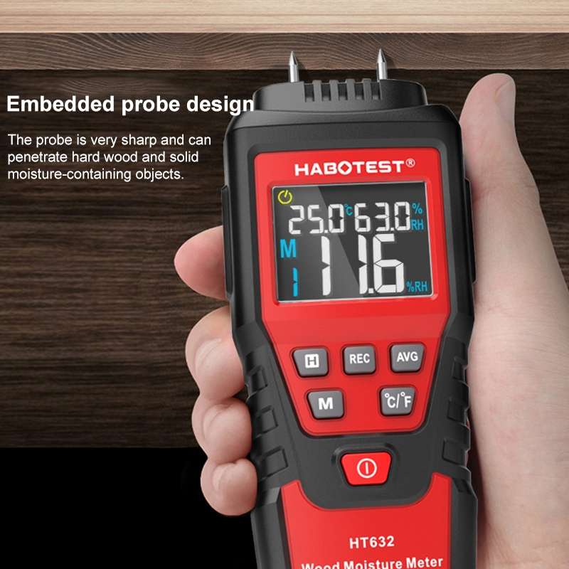HABOTEST HT632 Portable Multifunctional Digital Display Wood Moisture Detector