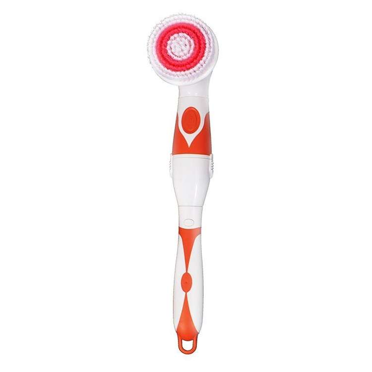 Multi-function Electric Waterproof Bath Cleansing Brush Long-handled Massage Brush, with 4 Brush Hea