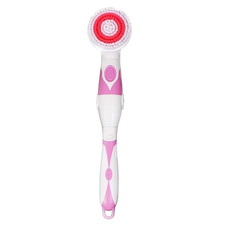 Multi-function Electric Waterproof Bath Cleansing Brush Long-handled Massage Brush, with 4 Brush Hea