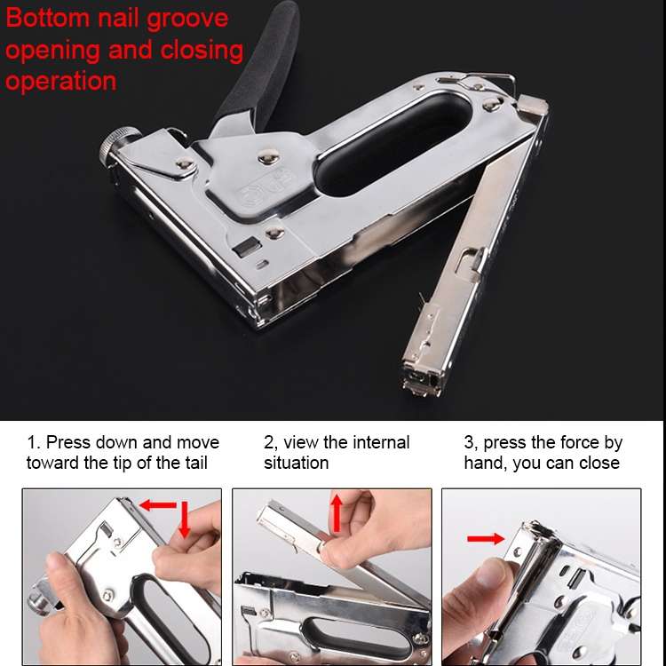 Nail Gun U Type / T Type / Door Type Nail Universal Nailer with Handle Case & 1000 PCS Nails