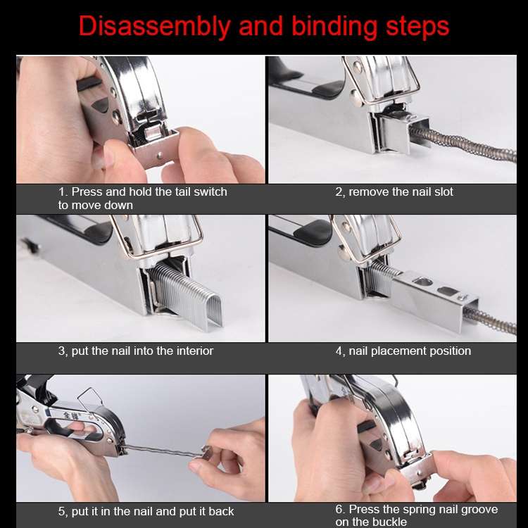 Nail Gun U Type / T Type / Door Type Nail Universal Nailer with Handle Case & 1000 PCS Nails