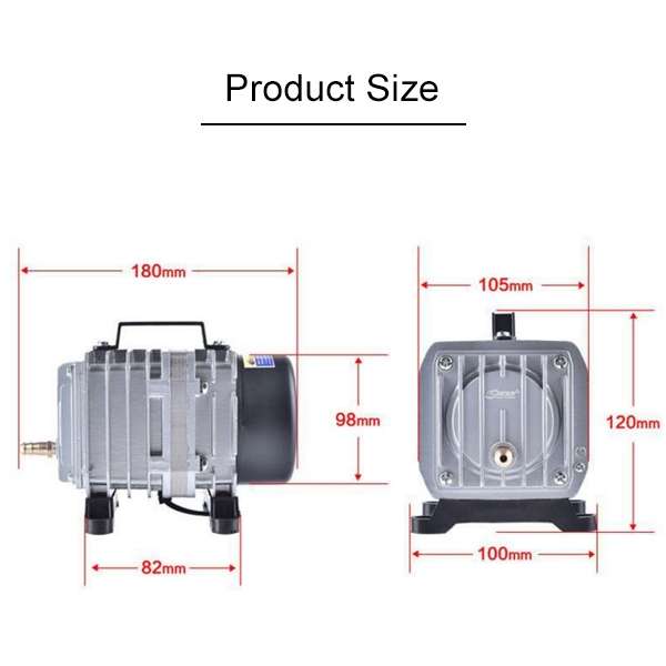 ACO-004 58W 75L/Min Electromagnetic Air Pump Compressor Seafood Fish Tank Increase Oxygen Air Flow S
