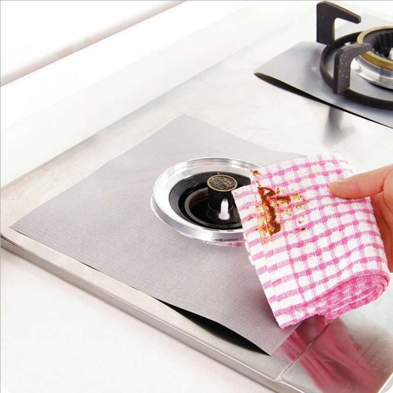 2 PCS Gas Furnace Surface Ultra-thin Fibre Material Stovetop Protective Cleaning Pad, Size: 27*27 cm