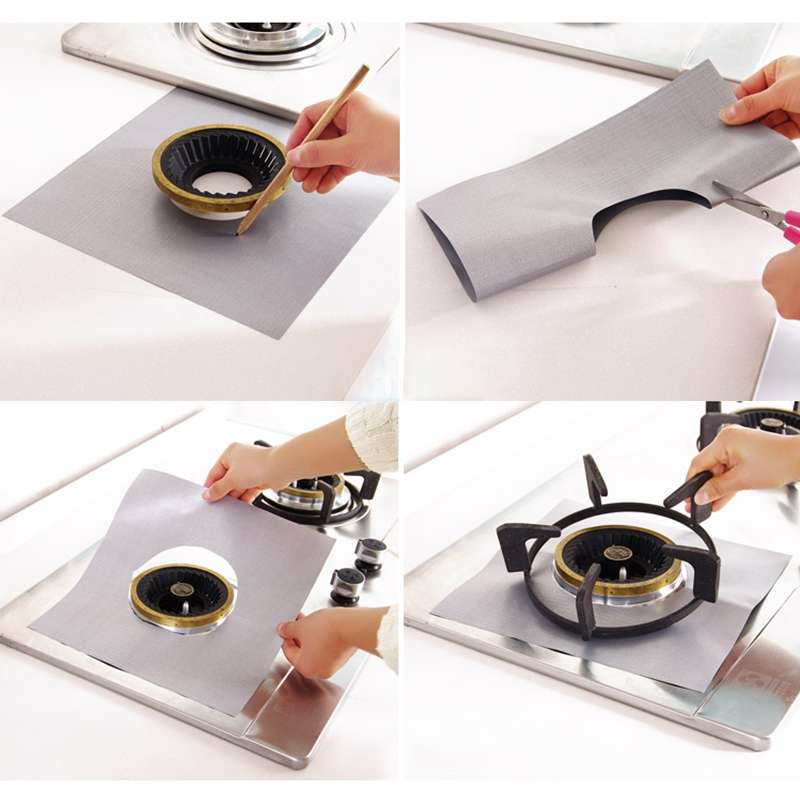 2 PCS Gas Furnace Surface Ultra-thin Fibre Material Stovetop Protective Cleaning Pad, Size: 27*27 cm