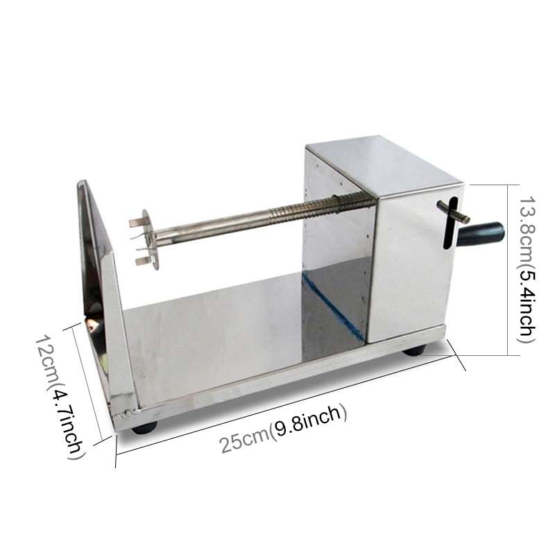 Stainless Steel Manual Spiral Tornado Tower Hand Shake Potato Rotary Chips Twister Slicer Cutter