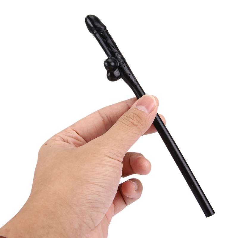 10 PCS Dicky Sipping Straw, Length: about 19cm(Black)