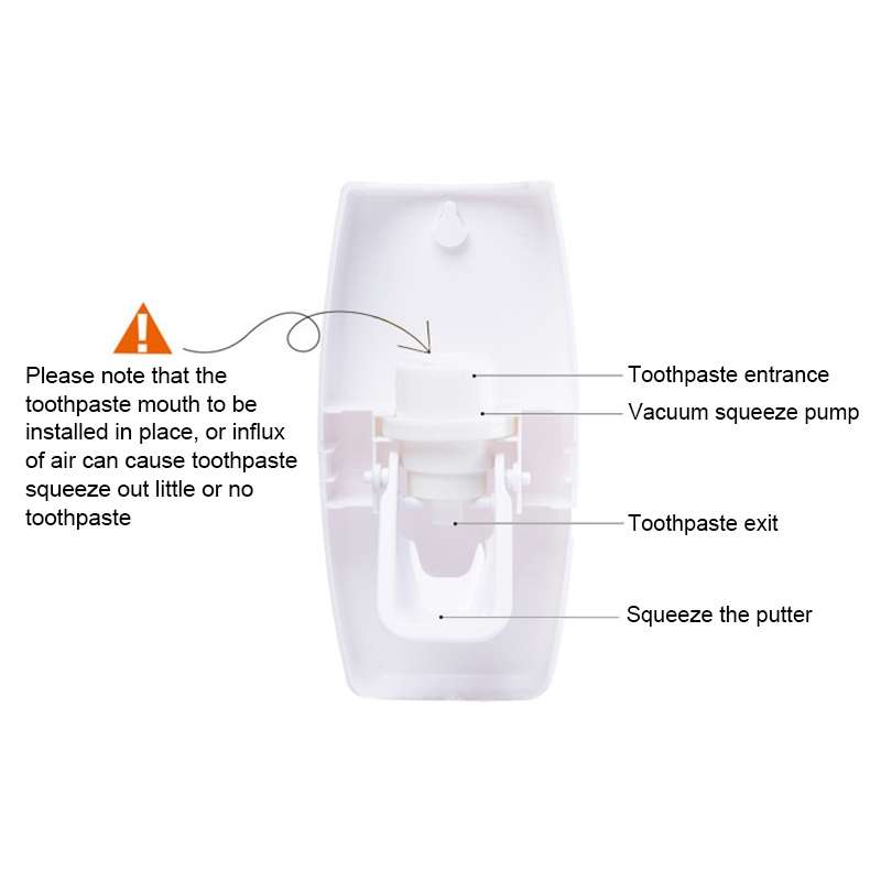 Automatic Toothpaste Dispenser Set with 5 Toothbrush Holder (Orange)