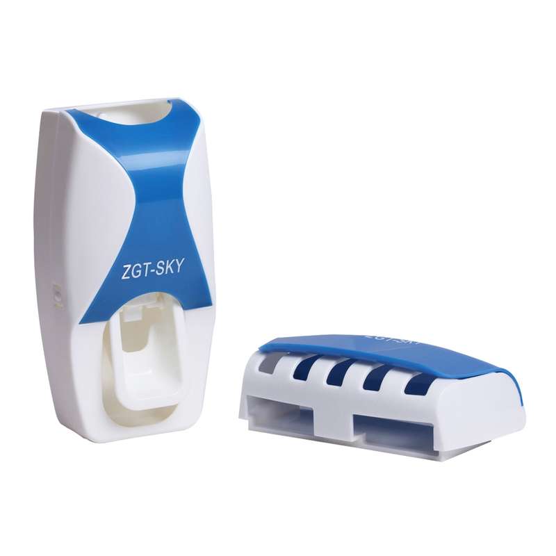 Automatic Toothpaste Dispenser Set with 5 Toothbrush Holder (Orange)