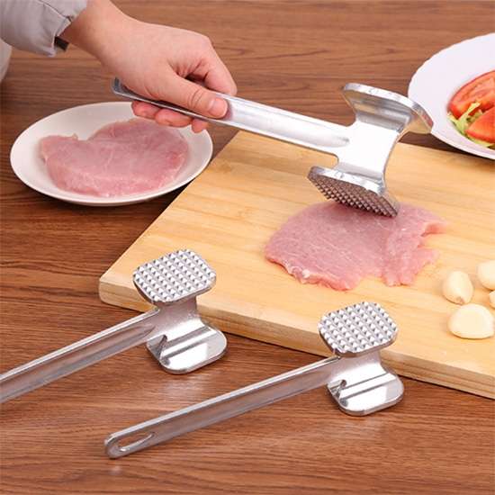 Aluminum Alloy Loose Tenderizers Meat Hammer Steak Pork Kitchen Tools, Large Size: 6.5 x 25.0cm