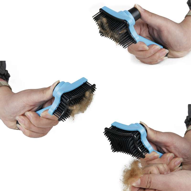 Elite Multi-functional Plastic Grooming Comb Cut Tangles Tool Pet Brushes(Blue)