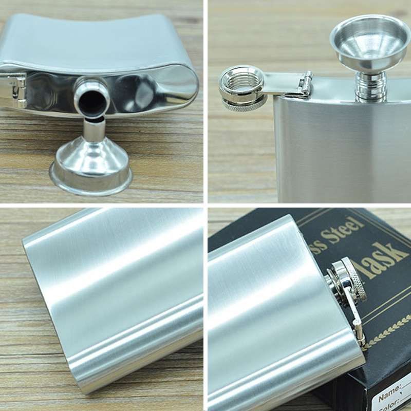 140mL (5oz) Outdoor Sports Handy Home Travel Wild Stainless Steel Portable Hip Flask(with Small Funn