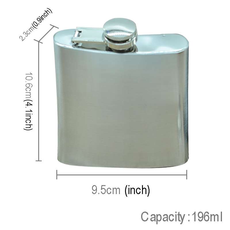 196mL (7oz) Outdoor Sports Handy Home Travel Wild Stainless Steel Portable Hip Flask(with Small Funn