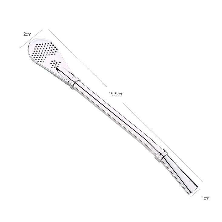 Stainless Steel Tea Leaf Filtered Drinking Straw Herb Tea Filter Tea Strainer Juice Cafe Coffee Stir
