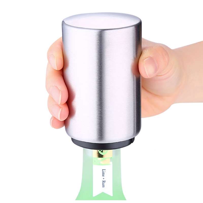 Magnetic Automatic Beer Bottle Cap Opener Stainless Steel Push Down Beer Opener Kitchen Gadgets, Siz